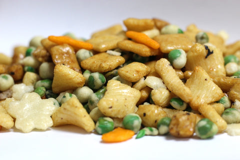 Rice Crackers and Wasabi Peas